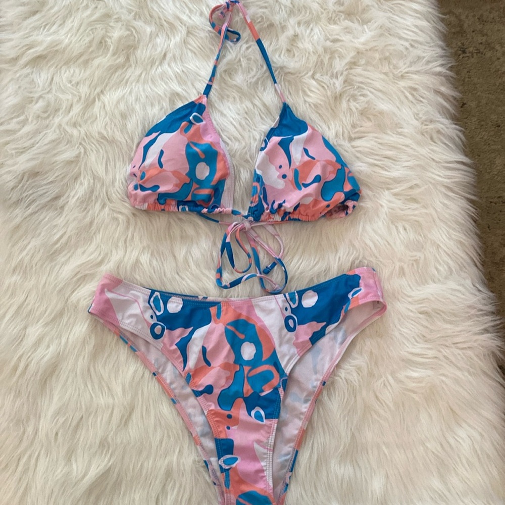 Blue & Pink Camo Bikini